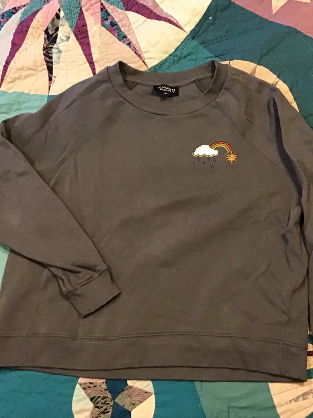 Gray Known Supply Rainbow detail sweatshirt Size S